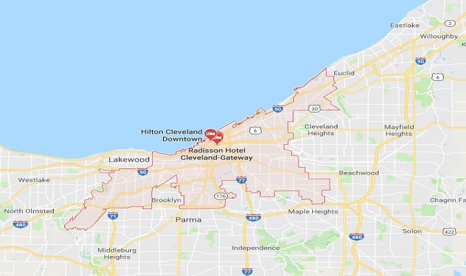 Mapa Cleveland
