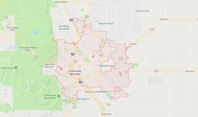 Mapa de Colorado Springs