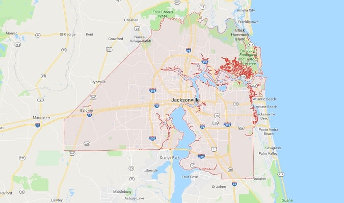 Mapa de Jacksonville