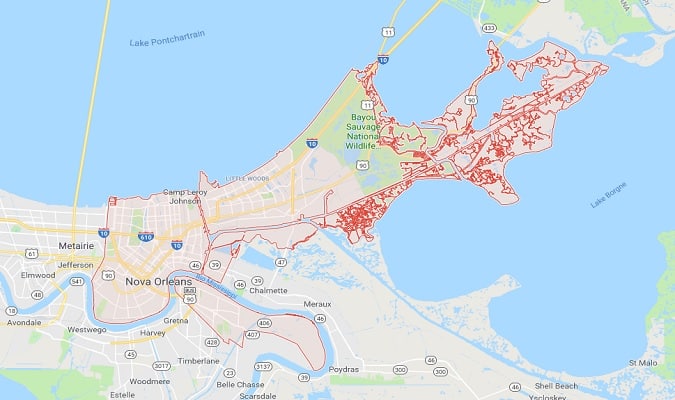 Mapa de New Orleans