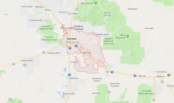 Mapa de Tucson